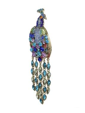 Beautiful Peacock Brooch NWOT